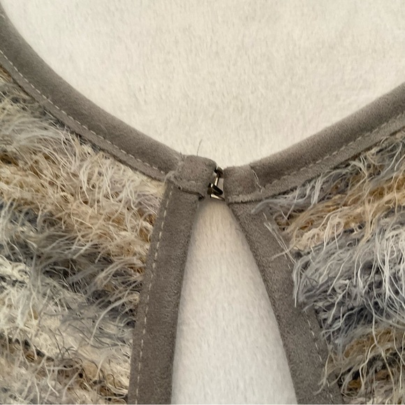 Calvin Klein Eyelash, Fuzzy, Soft, Cozy Cardigan with Silver Clasp Closure - Picture 8 of 16